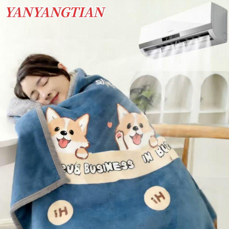 YANYANGTIAN ผ้าห่มเย็น ผ้าห่มน่ารัก บาง เหมาะสำหรับห้องแอร์ ไม่อับร้อน ขนาด 3.5–6 ฟุต