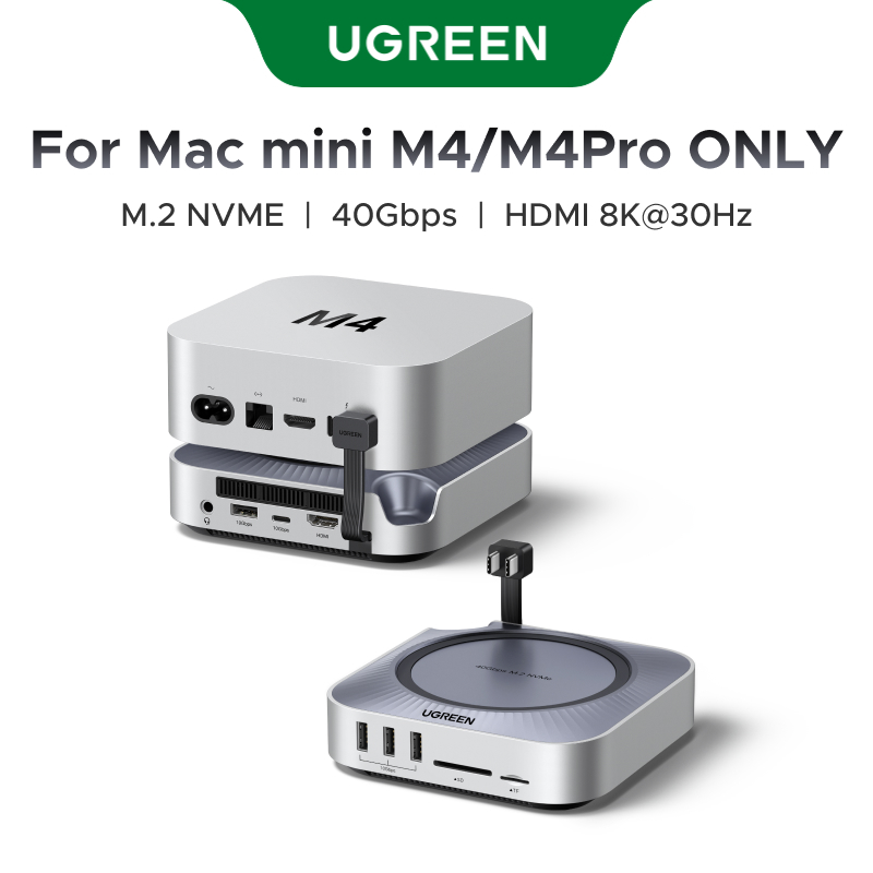 UGREEN ฮับขยาย 10-in-1 10Gbps HDMI 2.1 สูงสุด 8K@30Hz Dual Monitor Displays รองรับ M.2 NVMe SSDs SD 