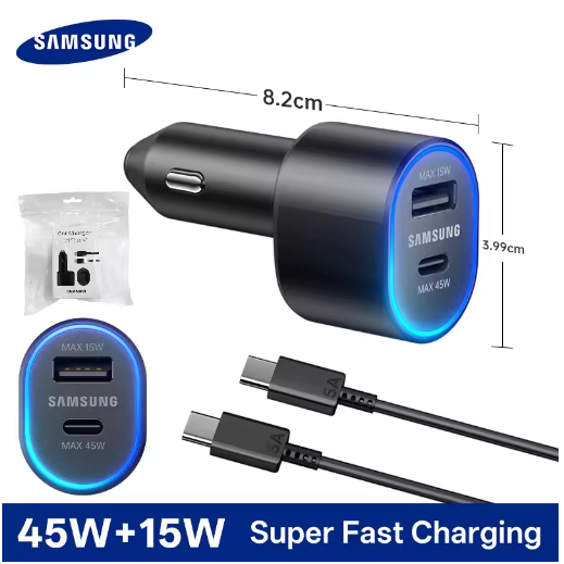 60W Samsung USB Type C Car Charger PD Super Charging Galaxy S25 S24 S23 S22 Ultra 45W 15W Charger Sa