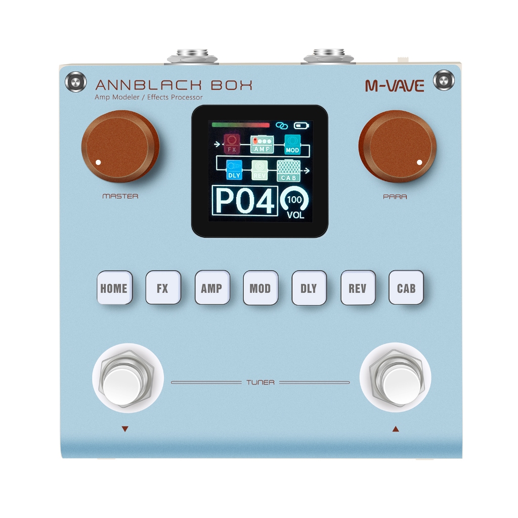 M-VAVE กล่องสีดํา Multi-Effects Pedal Blackbox- กีตาร์/เบส Amp Simulator 80 รีเซ็ตได้