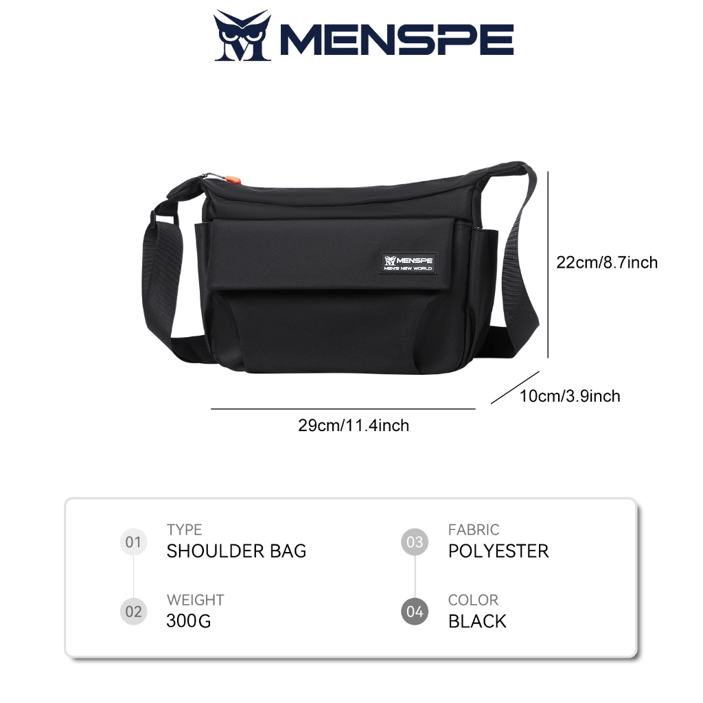 MENSPE กระเป๋าสะพายไหล่ผู้ชาย Unisex กันน้ํา Messenger กระเป๋ากลางแจ้งขนาดใหญ่ความจุกระเป๋า Crossbody - รูปที่ 6