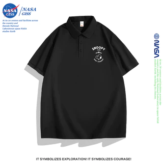 NASA เสื้อโปโล ผู้ชายผู้หญิง ทรงสวย summer POLO Snoopy พิมพ์ลาย ผ้าเย็นใส่สบายโพลีเอสเตอร์ ระบายอากาศ