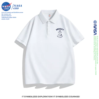 NASA เสื้อโปโล ผู้ชายผู้หญิง ทรงสวย summer POLO Snoopy พิมพ์ลาย ผ้าเย็นใส่สบายโพลีเอสเตอร์ ระบายอากาศ