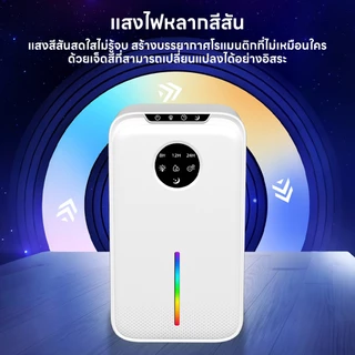 INSAMRT เครื่องลดความชื้น ดูดความชื้น กำจัดเชื้อรา แบคทีเรีย ระบบไฟ LED7สี เสียงเงียบ ประหยัดพลังงาน