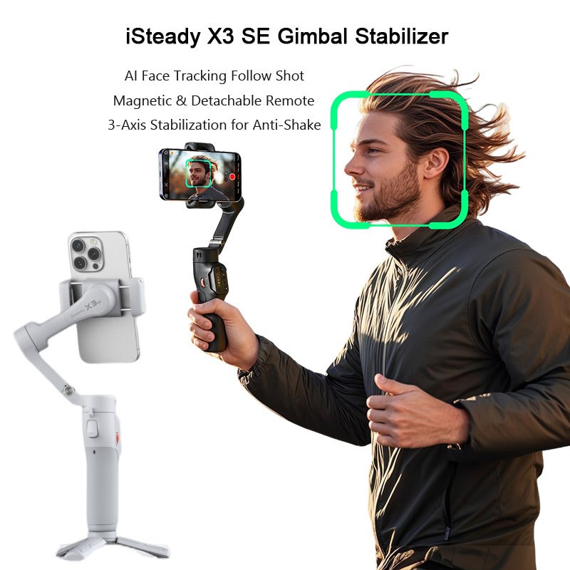 Mini Gimbal Stabilizer AI Face Trackingขาตั้งกล้องสําหรับโทรศัพท์กล้องAnti-shake Hohem iSteady X3SE 
