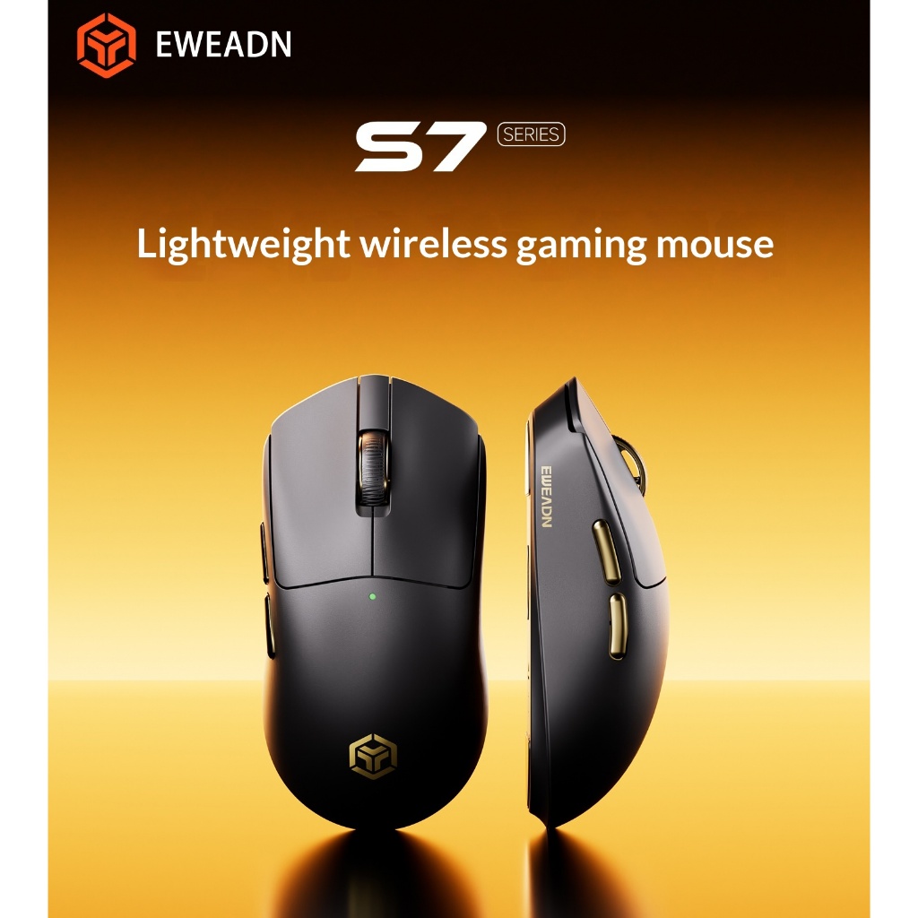 EWEADN S7 Wireless Three Mode E-sports Mouse, รองรับ 8KBluetooth PAW3395 เมาส์น้ําหนักเบา