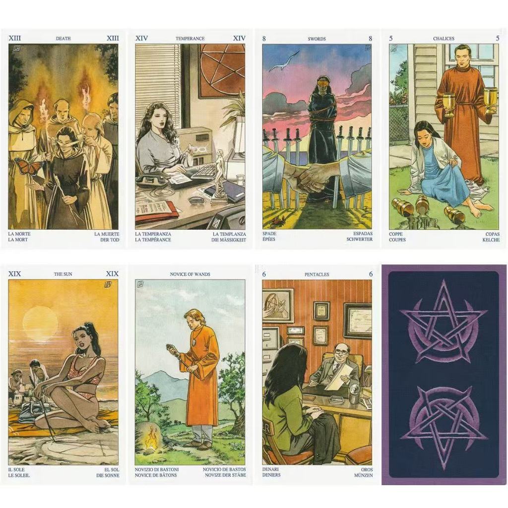 พร้อมสต็อก [กันน้ําทนต่อการสึกหรอ] Pagan Tarot Card เกมกระดานภาษาอังกฤษไพ่ทาโรต์เกมวัสดุ PVC