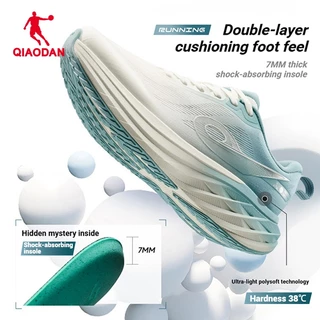 【Wide Fit】Qiaodan DS2 รองเท้าวิ่งเบาะ Rebound ลื่นทนต่อการสึกหรอ Breathable QXB022253211