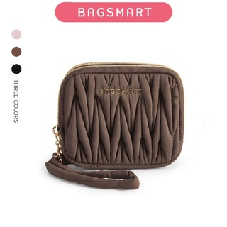 BAGSMART Quilted Coin Wallet Waterproof Card Holder Purse Business Credit ID Bag for Women Gifts Compact & Portable