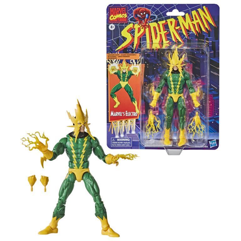 Hasbro Marvel Legends Spider-Man Retro Card Kingpin & Electro 6 นิ้ว Articulated Action Figure Reiss