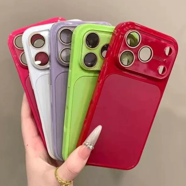 เลนส์ป้องกันฟิล์มมะเขือเทศสีแดงกระจกนิรภัยเคสโทรศัพท์สําหรับ ไอโฟน 17โปรแม็กซ์ 16โปรแม็กซ์ 13 14 15 มือโปร สูงสุด กันกระแทกผู้หญิงมือถือปลอก