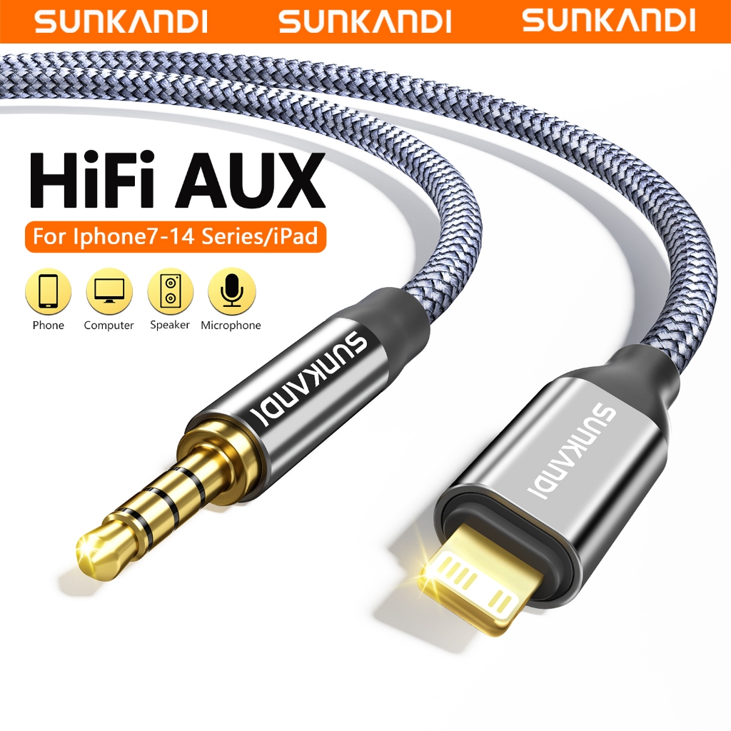 SUNKANDI L ถึง 3.5 มม.TRRS Audio Aux Cable รองรับ Micro สําหรับคาราโอเกะโทรศัพท์คอมพิวเตอร์โปรเจคเตอร์ทีวี