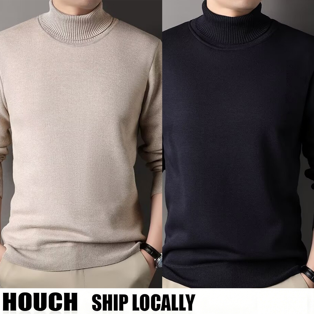 【Houch พร้อมส่ง COD】เสื้อไหมพรมผู้ชาย เสื้อคาร์ดิแกนผ้าถัก คอเต่าบุขน ด้านในบุขนผ้าฟลีช กันหนาว-20องศา