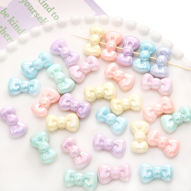AB สีสันผีเสื้อลูกปัดอะคริลิค ขนาด 26x15 มม. สำหรับทำเครื่องประดับและสร้อยข้อมือ