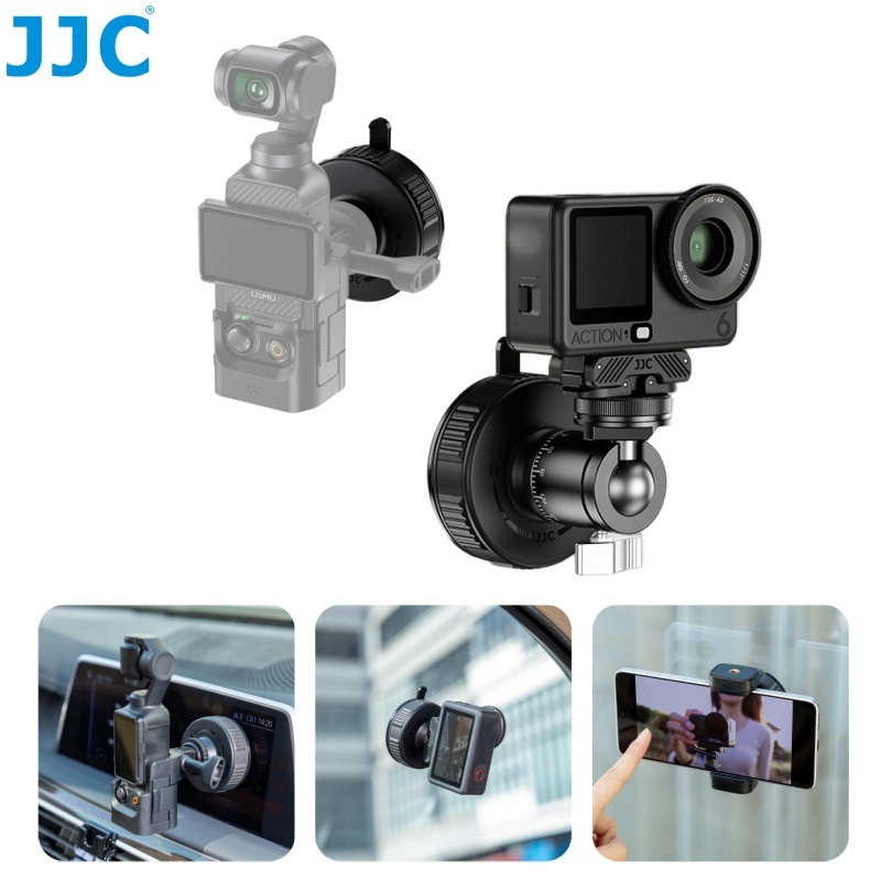 JJC Vacuum Suction Cup Phone Clamp ฐานยึดแบบดูดสำหรับ DJI OSMO Pocket 3 Action 6 5 Pro Nano, ที่วางก