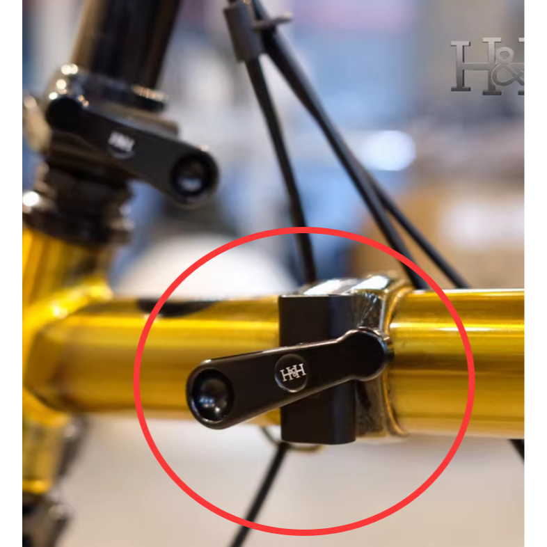 H&H 1 คู่พับบานพับจักรยานคันโยก clamp อลูมิเนียม CNC หัวเข็มขัดพับ C หัวเข็มขัดสําหรับ brompton