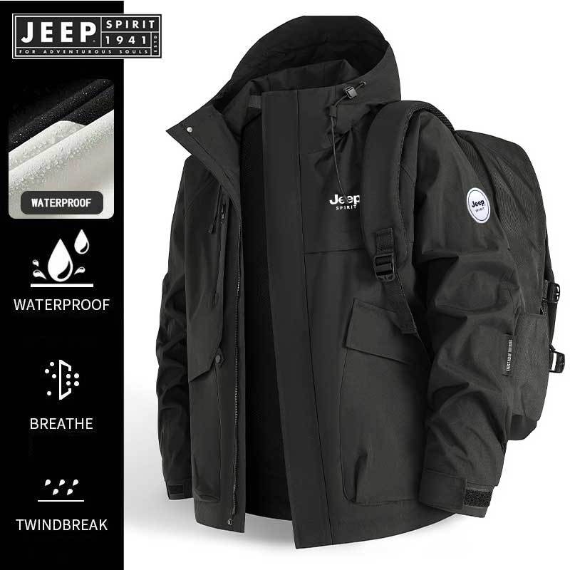 เสื้อแจ็คเก็ตสูท JEEP SPIRIT 1941 ESTD Dopamine ดีไซน์สำหรับคู่รักและทนทานต่อน้ำกระแทก