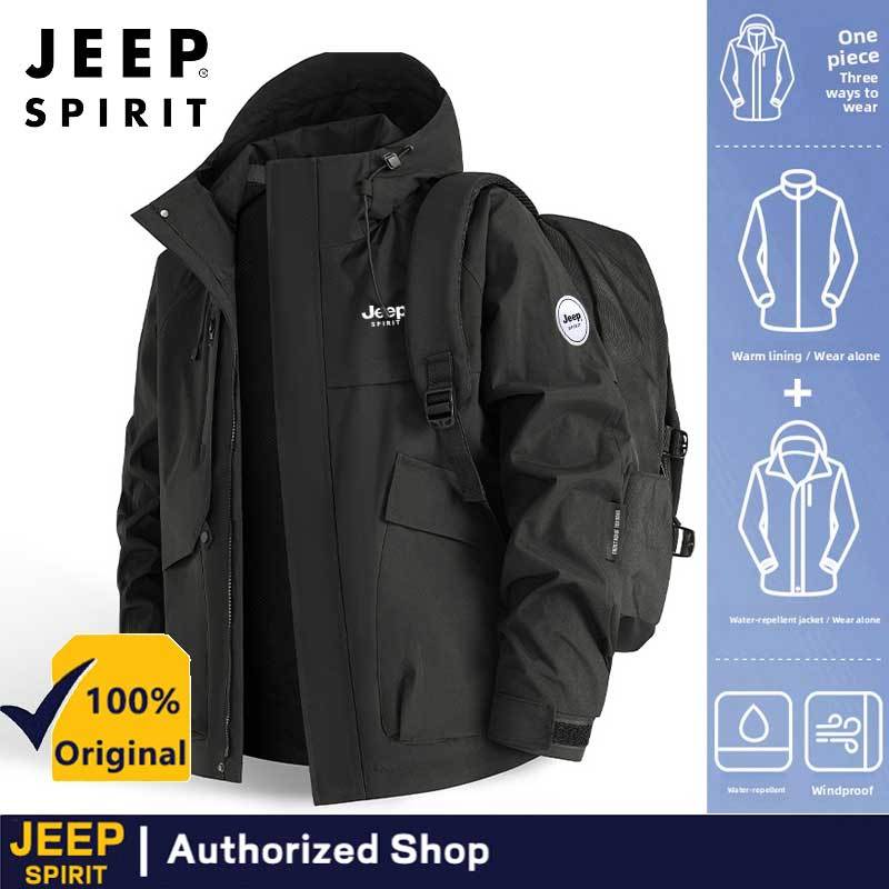 เสื้อกั๊กกันน้ํา JEEP SPIRIT สีเหลือง สำหรับกลางแจ้งและมอเตอร์ไซค์ ระบายอากาศดี
