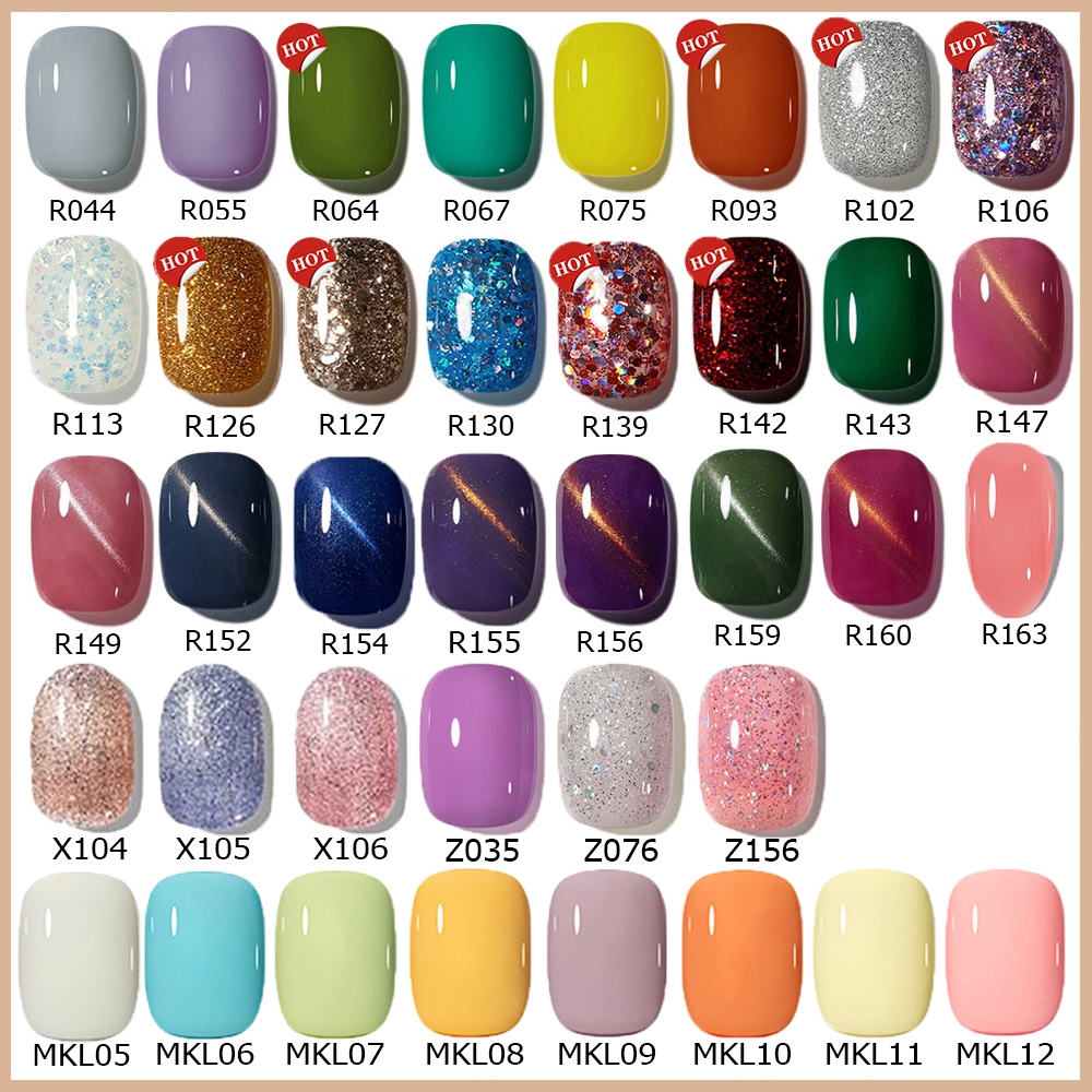 Nail.garden ชุดน้ำยาทาเล็บ 10/15/20/30/40/50สี ยาทาเล็บเจล 7.3ML สีเจลทาเล็บ สีทาเล็บเจล สีใสไม่ซีดจาง แบบต้องอบ - รูปที่ 2
