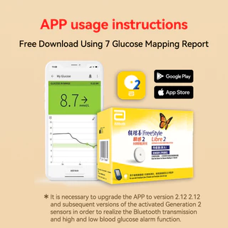 ABBOTT Freestyle Libre 2 iCGM 24H Realtime การตรวจสอบกลูโคสนิ้วฟรีเซ็นเซอร์เบาหวานน้ําตาลในเลือดข้อมูลการถ่ายโอนบลูทูธ