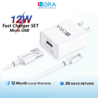1HORA 2.4A Fast Charger for Android Micro USB 12W Fast Charging Set Adaptor with 1Meter Micro USB Cable for oppo samsung GAR124