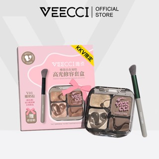 VEECCI คอนทัวร์ ไฮไลเตอร์ พาเลทผสม พร้อมแปรง เซ็ต ชิมเมอร์ แ…