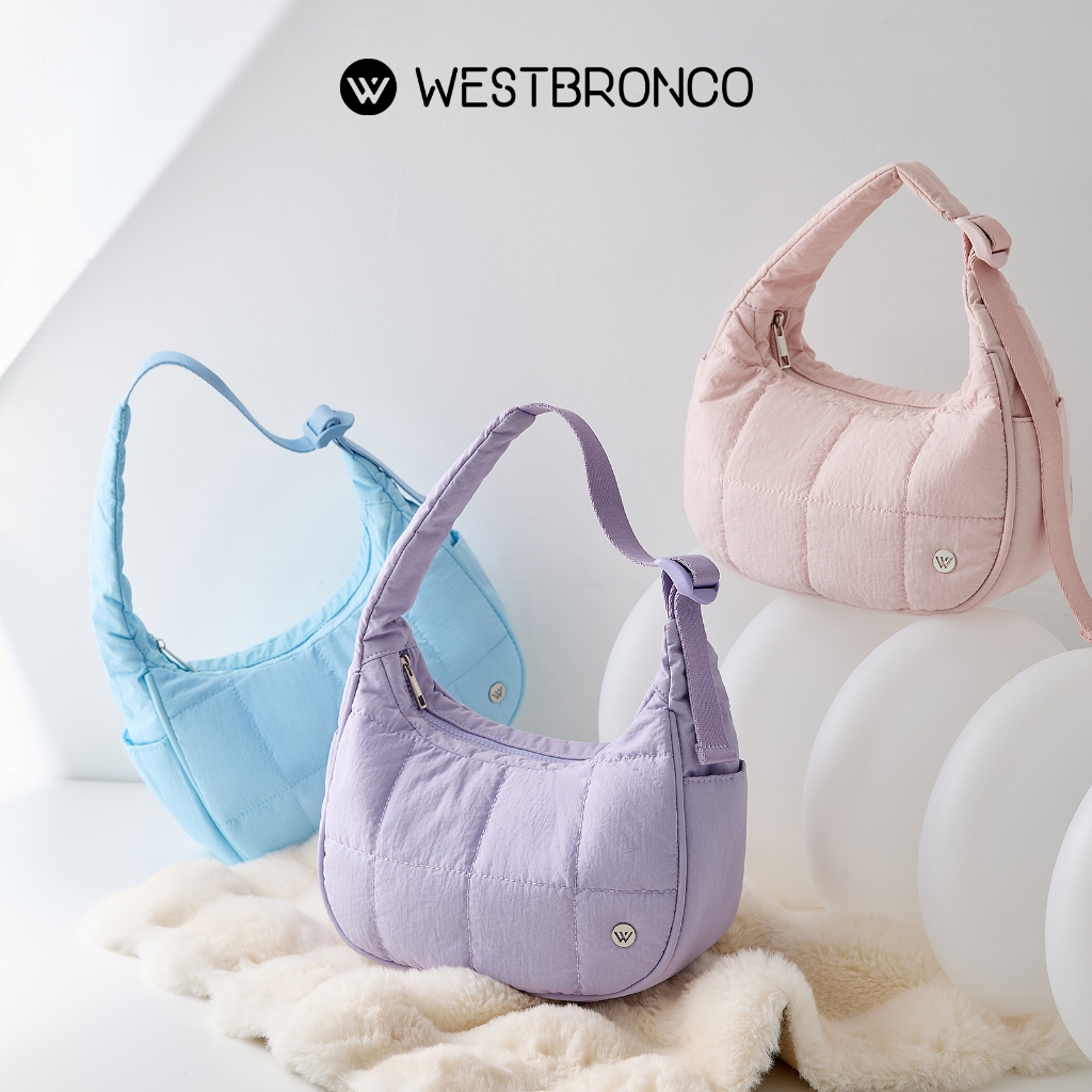 WESTBRONCO  กระเป๋ามือขนดกระเป๋าสลิงพร้อมสายไหล่ปรับได้สำหรับผู้หญิง