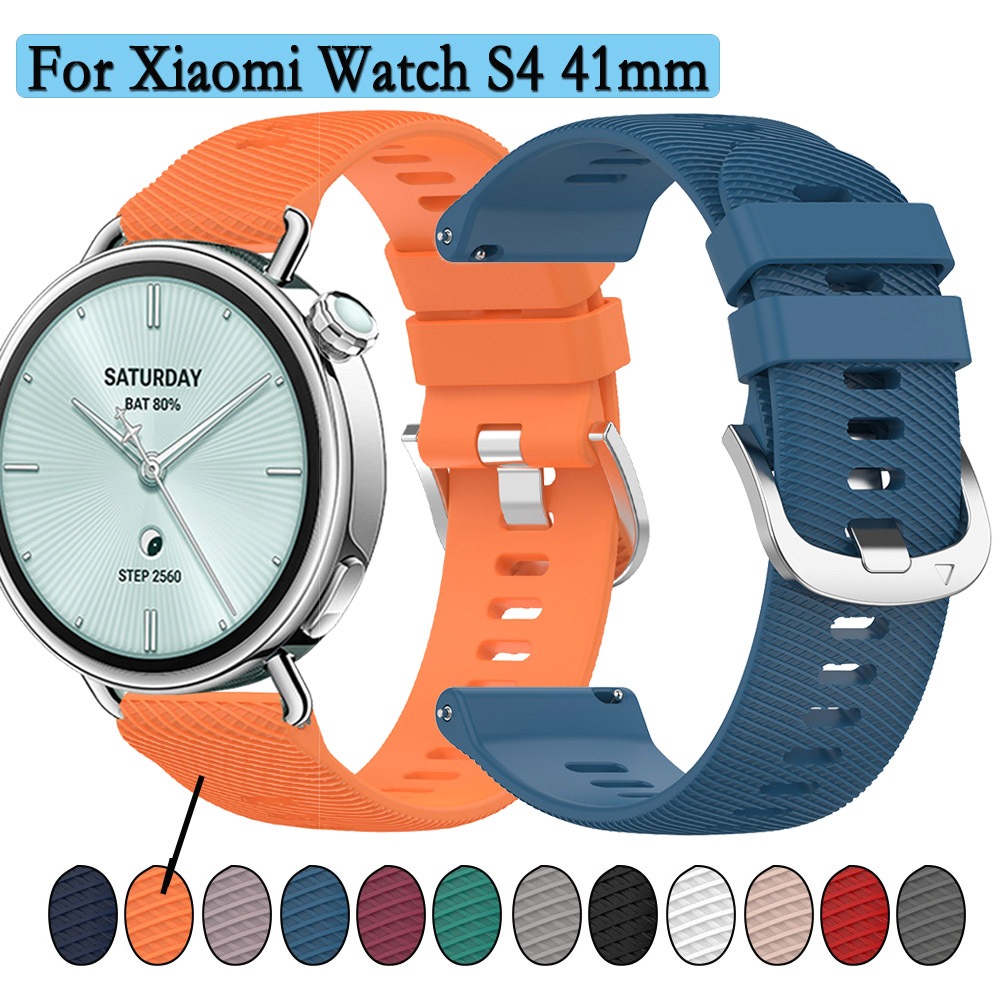 สายซิลิโคนสําหรับ Xiaomi นาฬิกา S4 41 มม./Xiaomi MI นาฬิกาสําหรับ Huawei Talkband B5 OPPO นาฬิกา X2 สายรัดข้อมือขนาดเล็ก