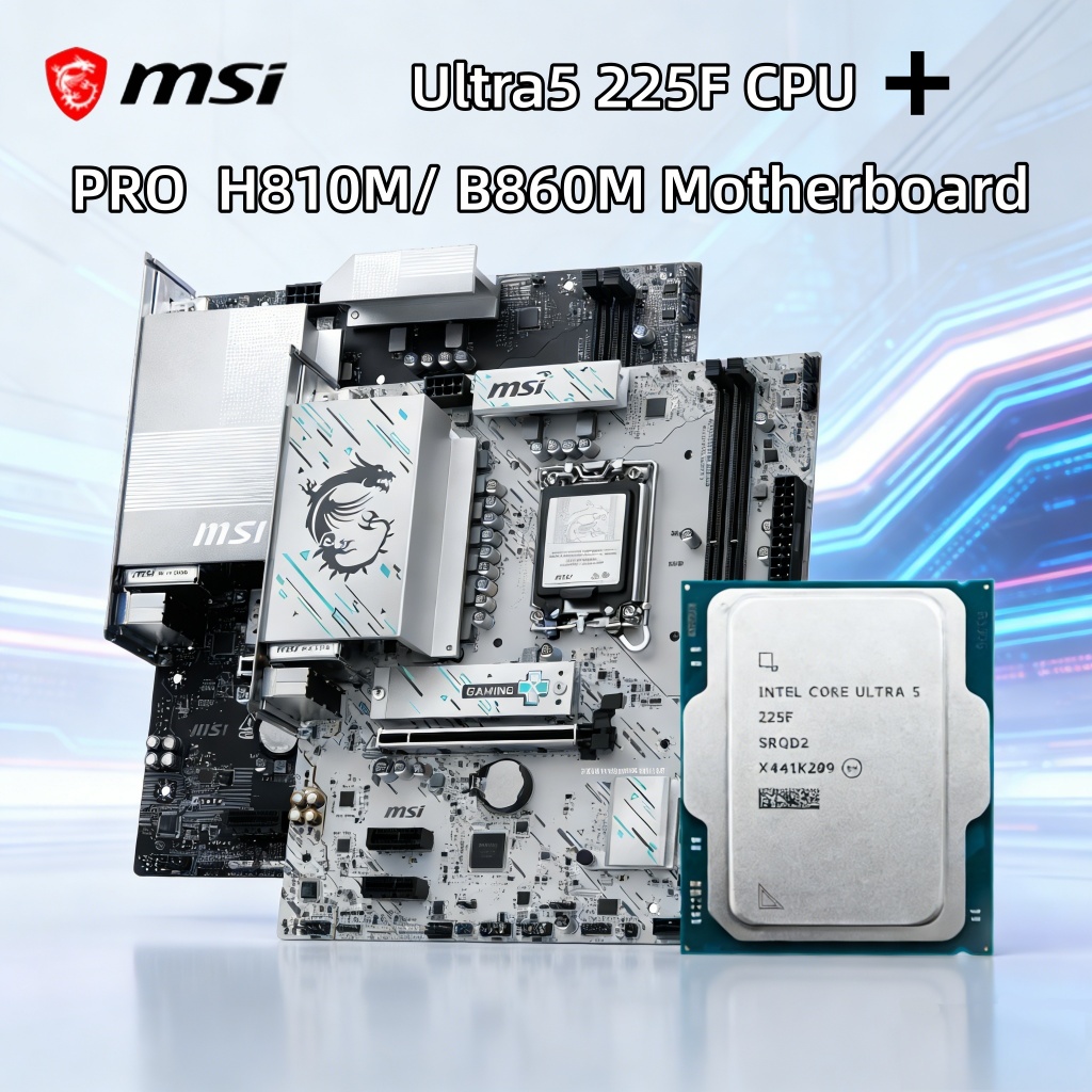 MSI Intel ใหม่ชุดเมนบอร์ด PRO B860M/H810M Core Ultra 5 10 Core สูงสุด 4.9GHz LGA1851 DDR5 เมนบอร์ดสํ
