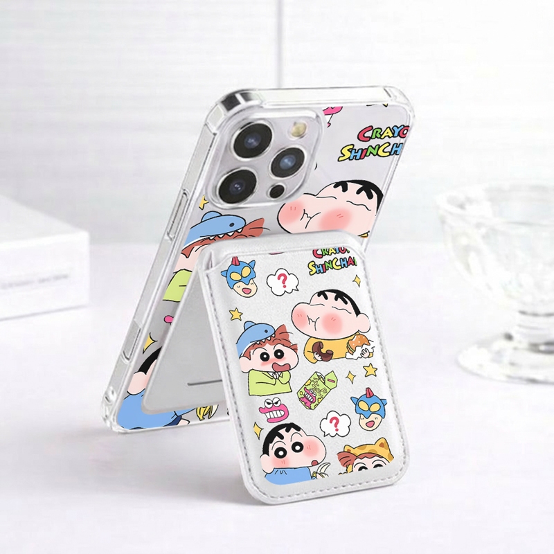 การ์ตูนเครยอนชินจังรูปแบบกระเป๋าสตางค์เคสกันกระแทกเหมาะสําหรับiPhone 11 12promax 12 13 14 15 Pro Maxกรณีปกหลัง14Promax 15pro 16 Pro Max 17air 17Promaxปลอก