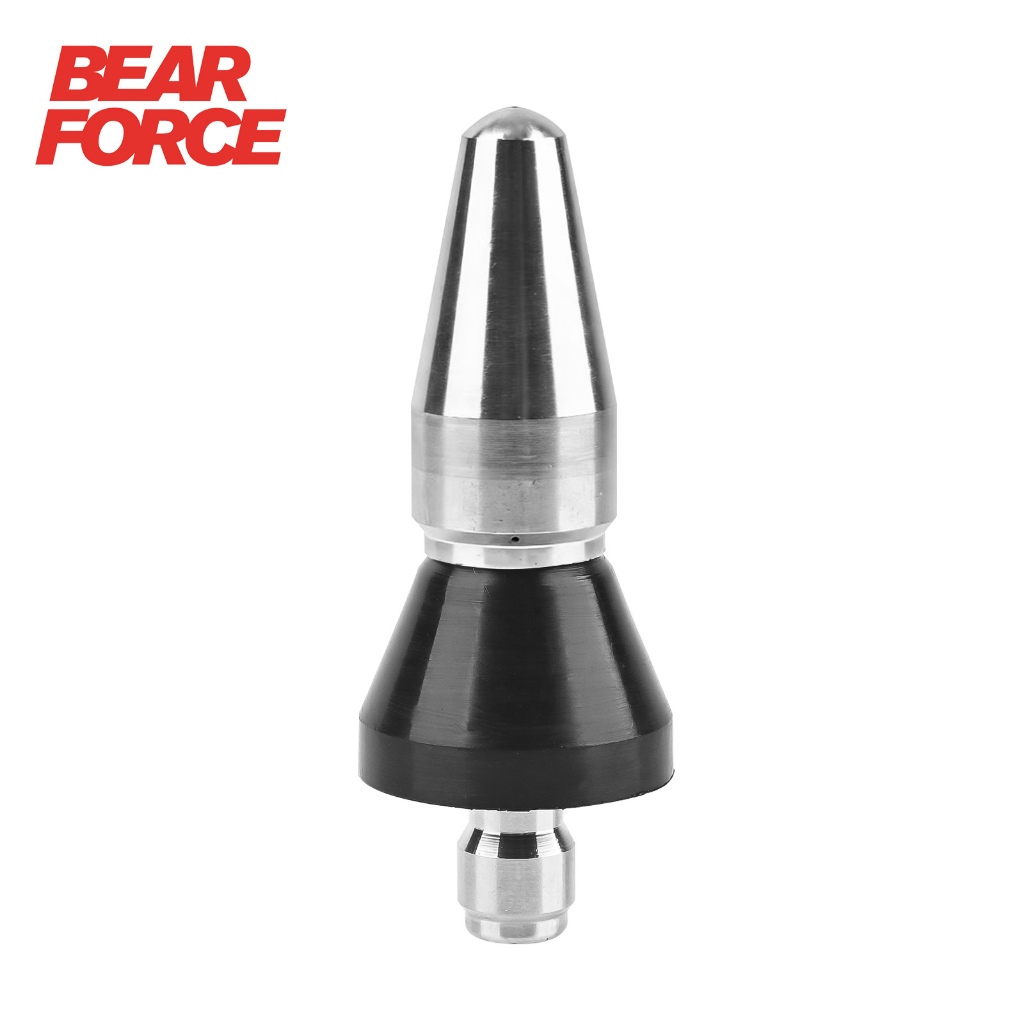 Bear Force Pressure Washer หัวฉีดเจ็ทเตอร์ท่อระบายน้ําสแตนเลส, หัวฉีดเจ็ทท่อระบายน้ําดีไซน์ทนทาน, หัวฉีดท่อ Jetter ท่อระบายน้ําแรงดัน, พร้อมขั้วต่อสวมเร็ว 1/4, 5000 PSI/ 345 Bar,