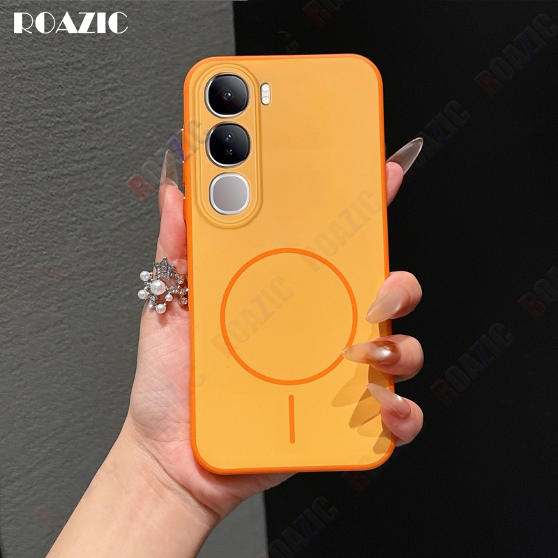 หรูหราผิวรู้สึก Matte เคสโทรศัพท์สําหรับ VIVO Y200 5G Full-coverage Dual สีกันกระแทก Anti Fall Soft Edges ฝาครอบป้องกัน HL01