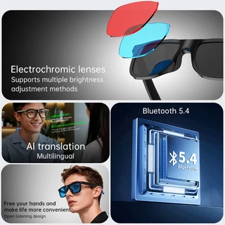 Airmars E05 แว่นตาอัจฉริยะ หูฟังบลูทูธ5.4 AI Real-Time นักแปล เสียงดี HD Calls เปลี่ยนสีสัมผัส