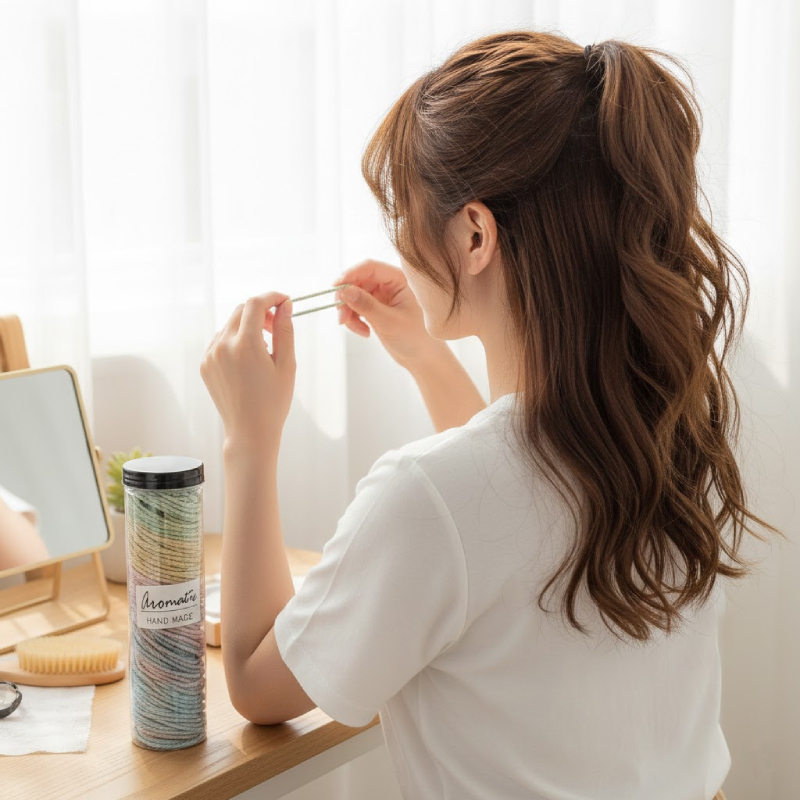 No สลิปผูกผมไม่มีรอยต่อยืดหยุ่นผมหางม้าวงอ่อนโยนถือ 100 แพ็คสําหรับผู้หญิงของขวัญวันหยุด - รูปที่ 7