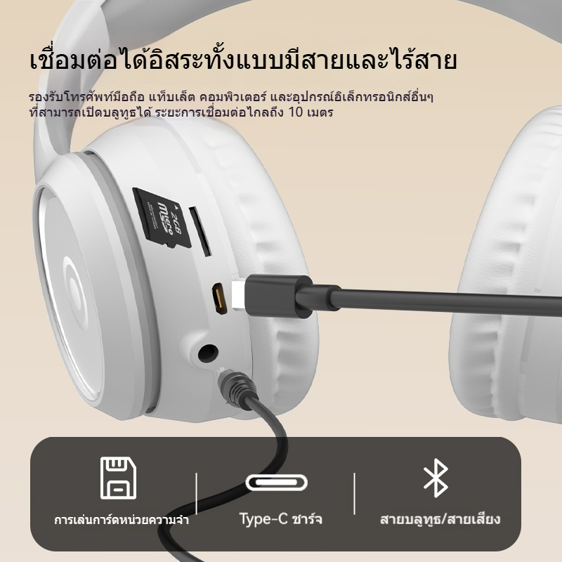 realme-พิเศษ หูฟังไร้สายบลูทูธ ชุดหูฟังตัดเสียงรบกวนแบบพับได้ หูฟังเล่นเกมไฮไฟพร้อมไมโครโฟนหูฟังกีฬา ราคา ถูกที่สุด ดีลบีเคเค แกลเลอรีภาพที่ 5