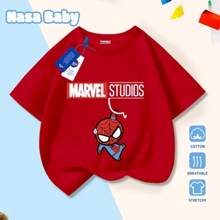 【จัดส่งวันเดียวกัน】เสื้อยืดผ้าฝ้ายเด็ก ลายสไปเดอร์แมนจาก NASA เหมาะสำหรับเด็กผู้ชายและเด็กผู้หญิง สวมใส่สบาย ระบายอากาศได้ดี