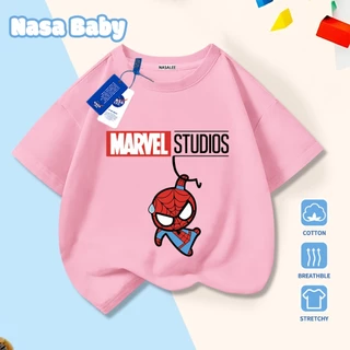 【จัดส่งวันเดียวกัน】เสื้อยืดผ้าฝ้ายเด็ก ลายสไปเดอร์แมนจาก NASA เหมาะสำหรับเด็กผู้ชายและเด็กผู้หญิง สวมใส่สบาย ระบายอากาศได้ดี