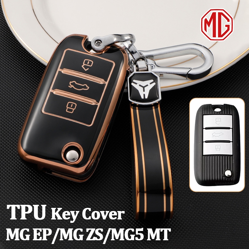 MG ฝาครอบกุญแจสําหรับ MG EP/MG ZS/MG5 MT เปลือกกุญแจรีโมทรถยนต์ MG5 MT Gold edge เคส MG ZS ฝาครอบพวง