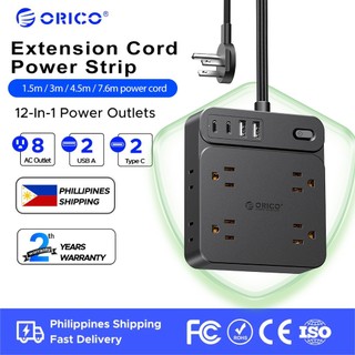 ORICO Ultra Thin Power Strip Flat Plug Portable Extension Cord Multi-Protection for Home Travel（SP1）