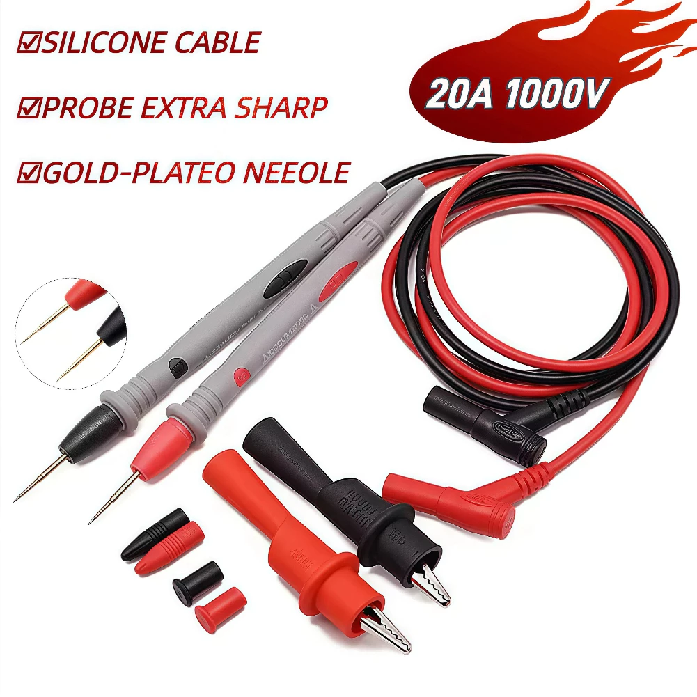 Digital Multimeter Testing Leads 1000V 20A สายมิเตอรวัดไฟ สายมิเตอร์หัวเข็ม สายมัลติมิเตอร์อย่างดี