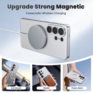 WSKEN for Samsung S26 Ultra 5G กรณี 2026 ไม่เหลือง โปร่งใส ชัดเจน การชาร์จแบบไร้สาย Magnetic การป้องกันแรงกระแทก S25Ultra/S24Ultra ป้องกันลายนิ้วมือ Case