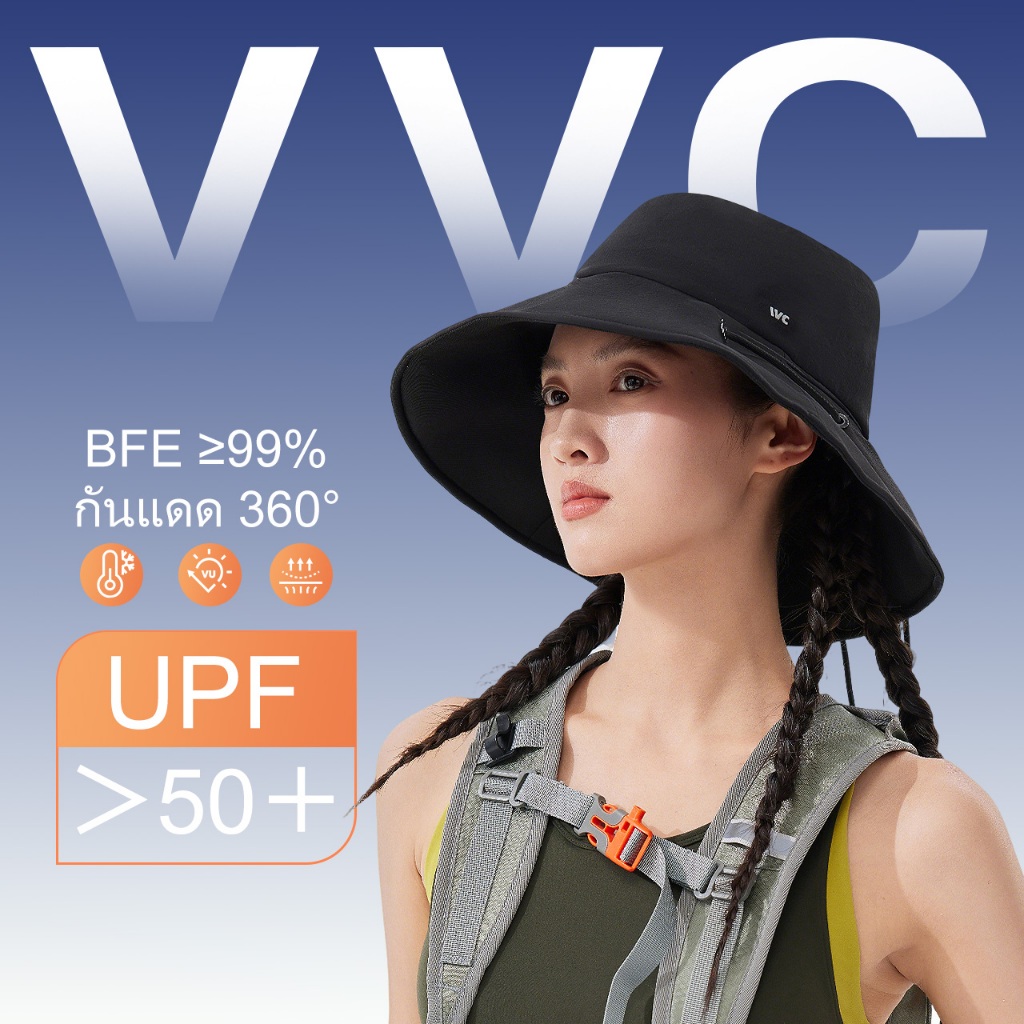 VVC หมวกกันแดดผู้หญิงทรงแคปปีกกว้าง UPF50+ สำหรับขี่จักรยาน