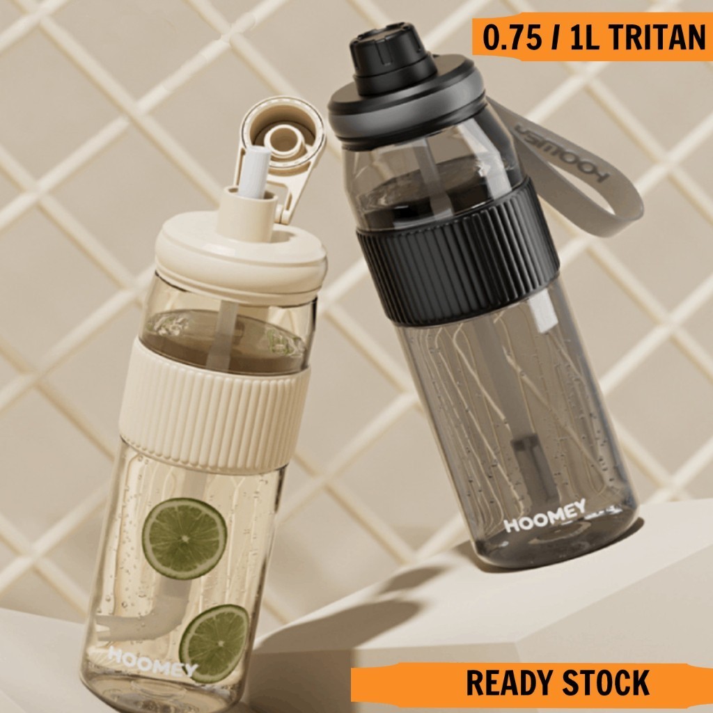 ขวดน้ํา Litre 1 ขวด Leakproof Tritan Bpa Free Water Bottle สูงสุด 90 ° ขวดน้ําดื่ม C