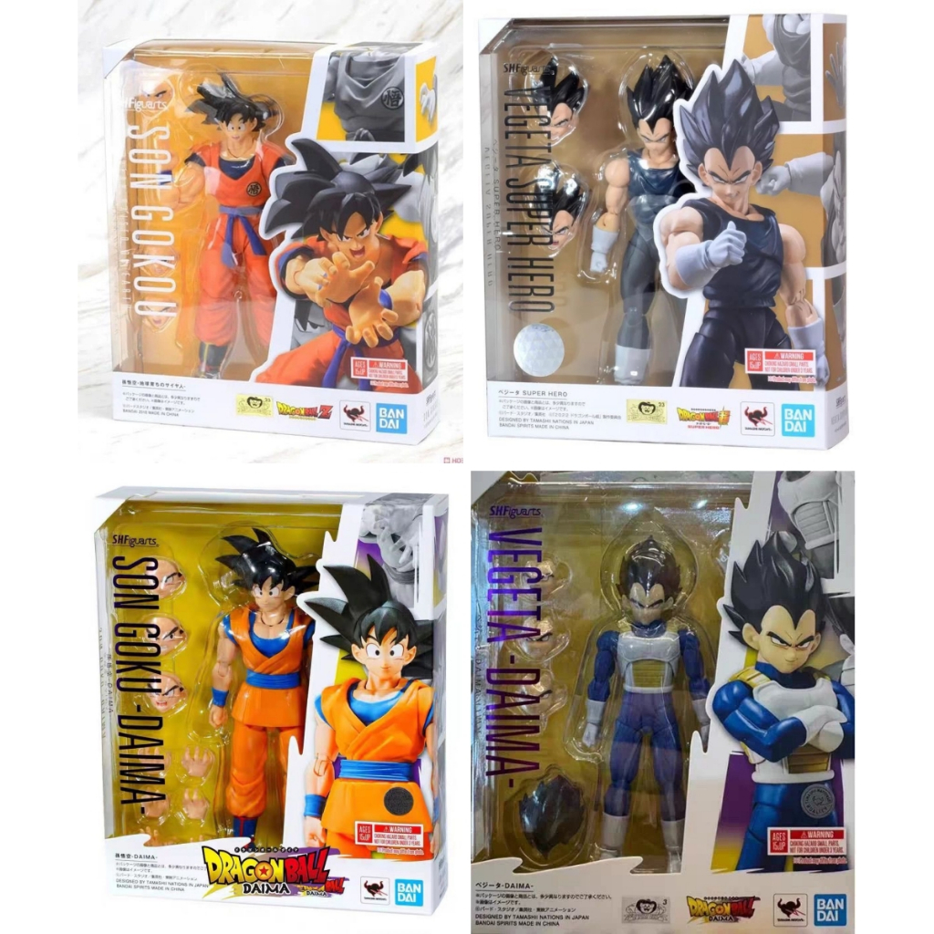 BANDAI SHF DRAGON BALL SON GOKOU VEGETA SUPER HERO SUN GOKU DAIMA SUPER SAIYAN