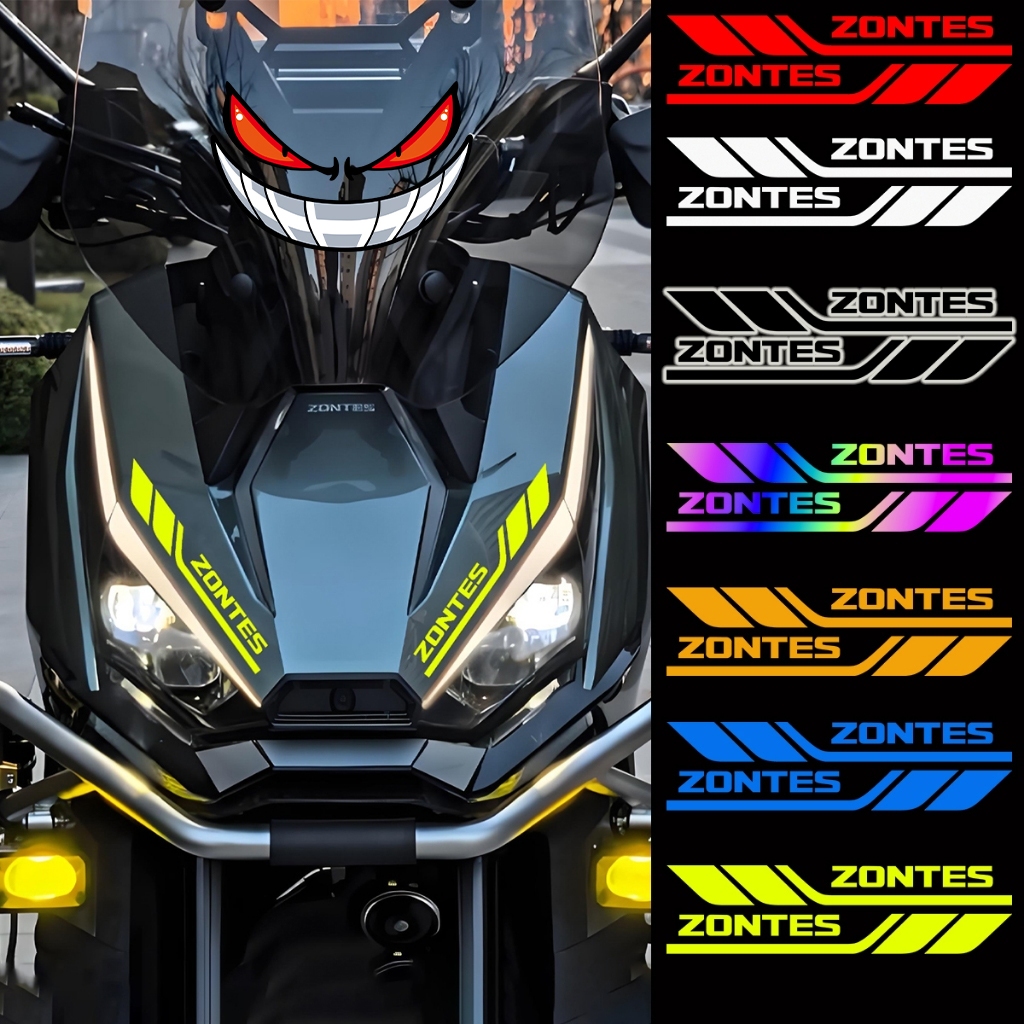 สําหรับ ZONTES 150X 368G 703RR 703R 703T อุปกรณ์ตกแต่งรถจักรยานยนต์ตกแต่งสติกเกอร์ด้านหน้าแสงคิ้วสะท้อนแสงกันน้ําไวนิลสติกเกอร์