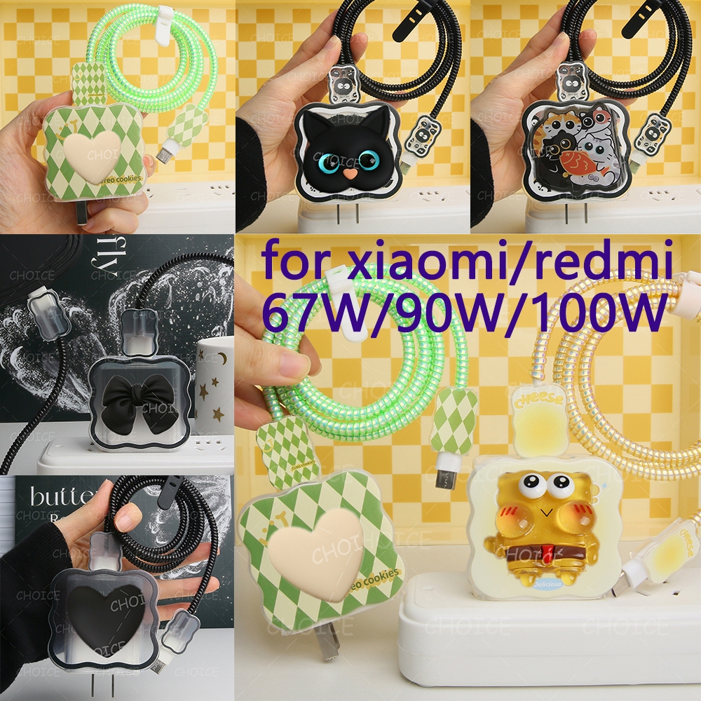 ฝาครอบเครื่องชาร์จสําหรับ Xiaomi 17promax 100W สีแดง mi 67W MDY-12-EH/15-ET 90W-15-EK Charger Case W