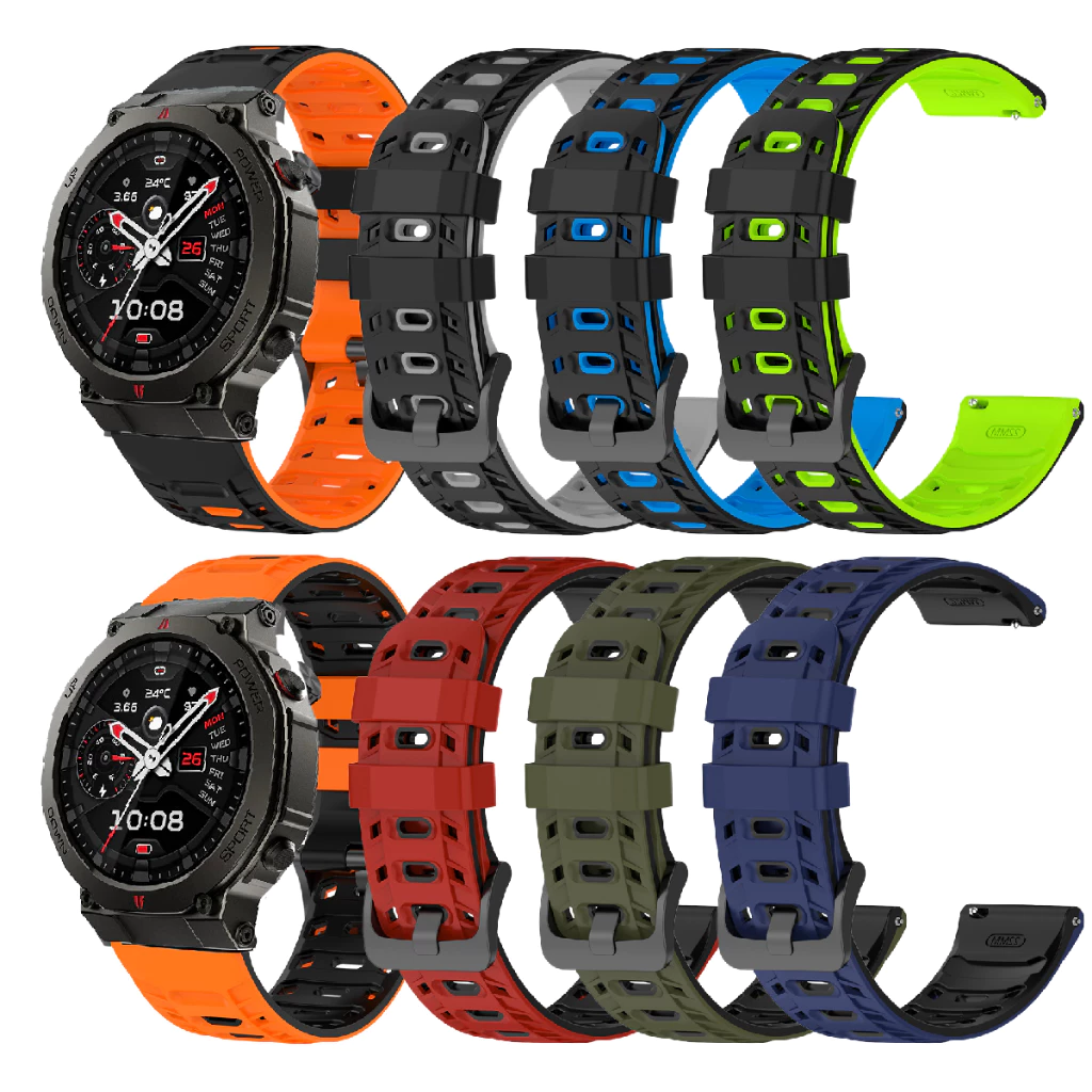 สําหรับ Black Shark GS3 Ultra Breathable Strap 22mm Mecha-Style สายนาฬิกาซิลิโคน