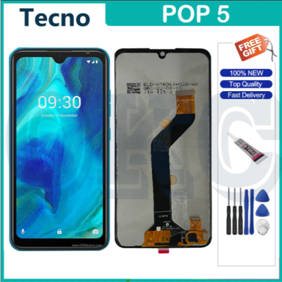 LCD สําหรับ Tecno POP 5 BD2 จอแสดงผล LCD Touch Screen Digitizer Tecno Pop 5 Pro BD4j BD4h เปลี่ยน LC