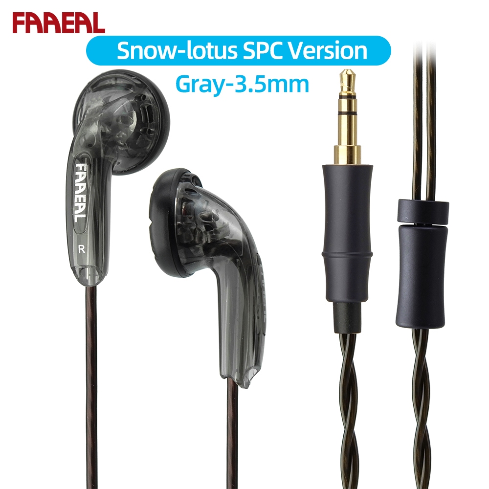 FAAEAL Snow Lotus หูฟัง SPC รุ่น 64 โอห์ม 15.4 มม.แบบไดนามิก Good Bass หูฟังแบบมีสาย Vocal Sound หูฟังเพลงน้ําหนักเบา 3.5 มม.4.4 มม.ปลั๊ก Derect