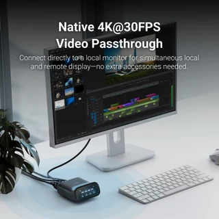 GL.iNet Comet Pro (GL-RM10) รีโมท KVM Over Wi-Fi, Dual Band Wi-Fi 6, 4K@30FPS Passthrough, หน้าจอสัมผัส, 32GB eMMC, Tailscale รองรับระยะไกลและตําแหน่งสําหรับ ATX